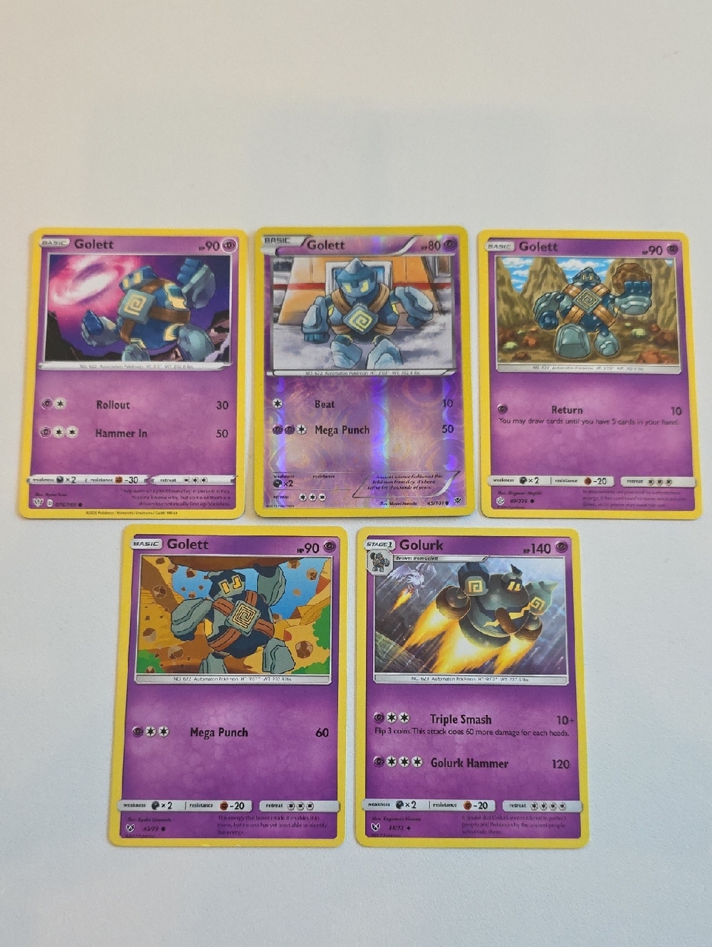 Pokemon Golett And Golurk Card Lot